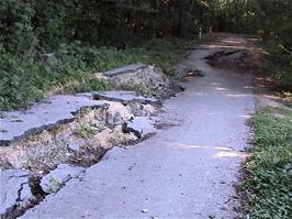 Roads in need of repair in the La Venoge Valley, 49.8 miles into the ride